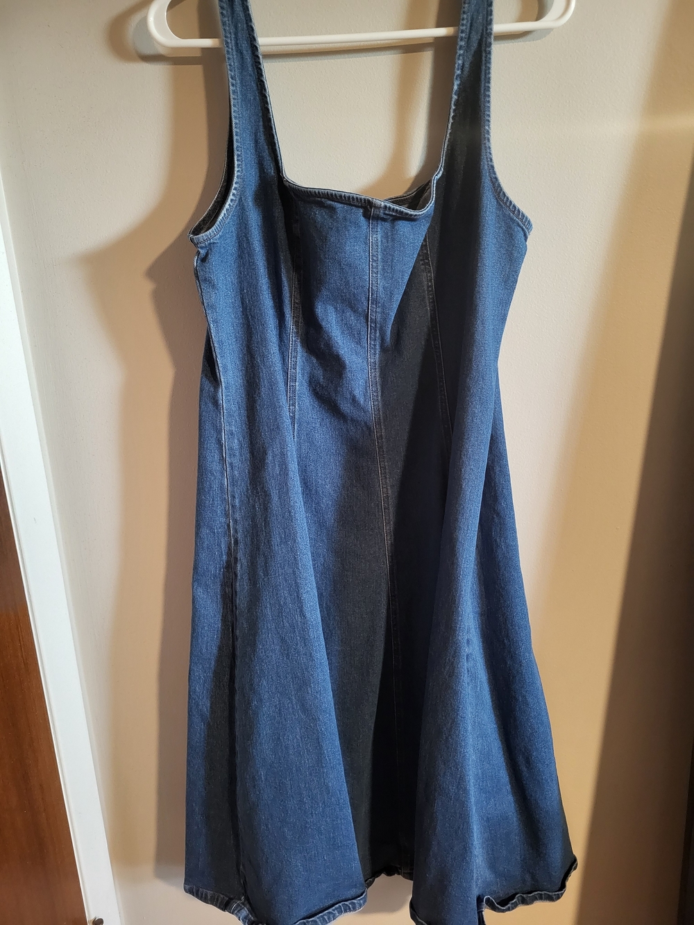 Old Navy Denim Panel A-Line Midi Dress in Blue